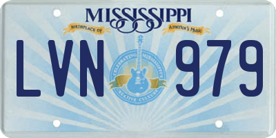 MS license plate LVN979