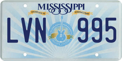 MS license plate LVN995