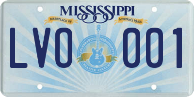 MS license plate LVO001