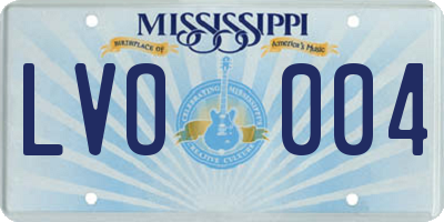 MS license plate LVO004