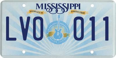 MS license plate LVO011