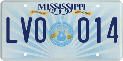 MS license plate LVO014