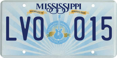 MS license plate LVO015