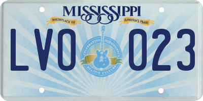 MS license plate LVO023