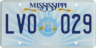 MS license plate LVO029