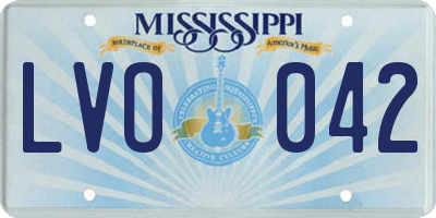 MS license plate LVO042