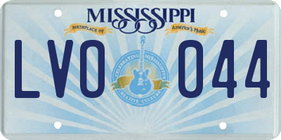 MS license plate LVO044