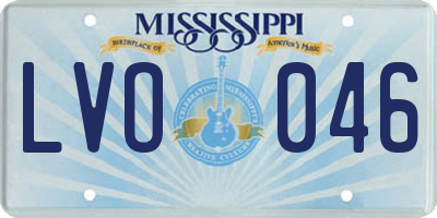 MS license plate LVO046