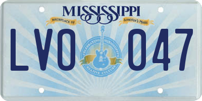 MS license plate LVO047