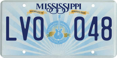 MS license plate LVO048