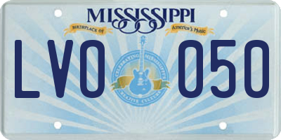MS license plate LVO050