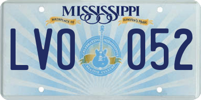 MS license plate LVO052