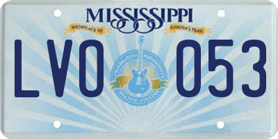 MS license plate LVO053