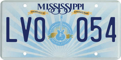 MS license plate LVO054