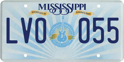 MS license plate LVO055