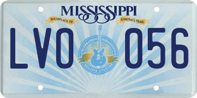 MS license plate LVO056