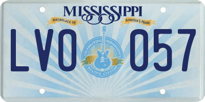 MS license plate LVO057