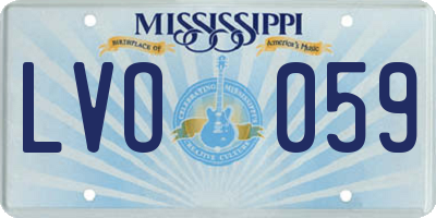 MS license plate LVO059