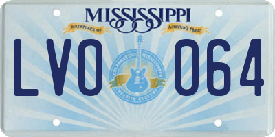MS license plate LVO064