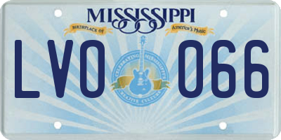 MS license plate LVO066