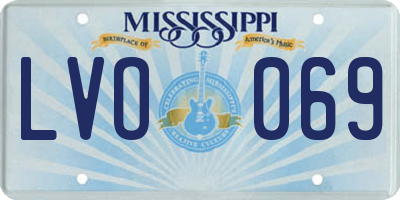MS license plate LVO069
