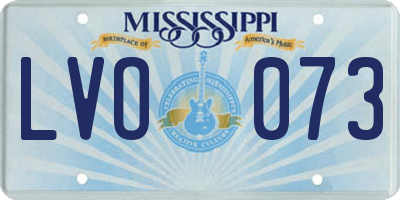 MS license plate LVO073