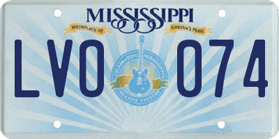 MS license plate LVO074