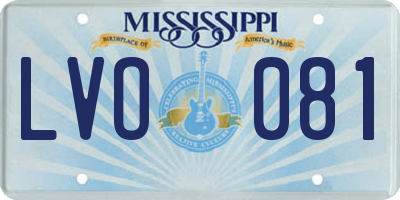 MS license plate LVO081