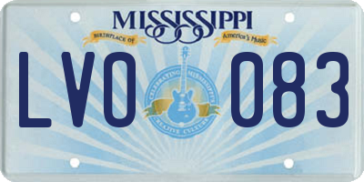MS license plate LVO083