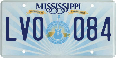 MS license plate LVO084