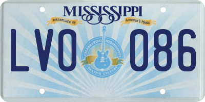 MS license plate LVO086