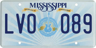 MS license plate LVO089