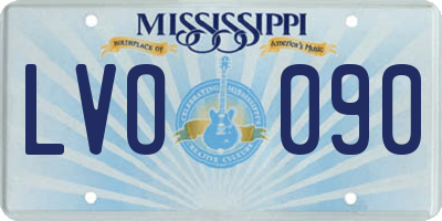 MS license plate LVO090