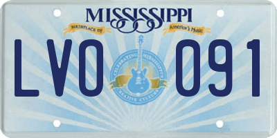 MS license plate LVO091