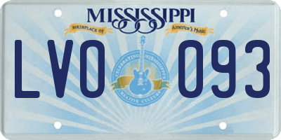 MS license plate LVO093
