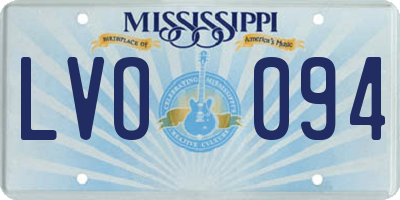MS license plate LVO094
