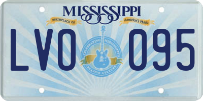 MS license plate LVO095