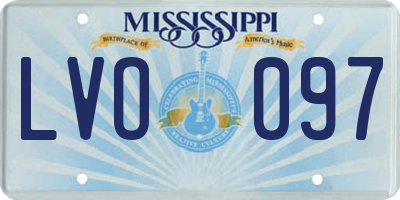 MS license plate LVO097