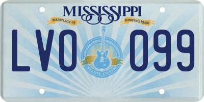 MS license plate LVO099
