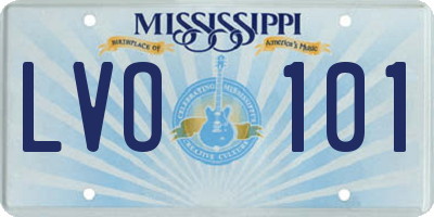 MS license plate LVO101