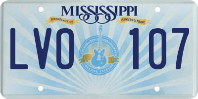 MS license plate LVO107