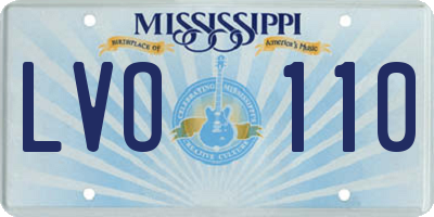 MS license plate LVO110