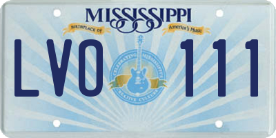 MS license plate LVO111