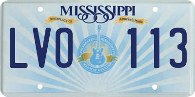 MS license plate LVO113
