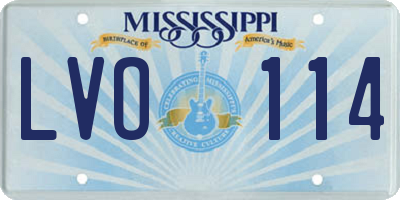 MS license plate LVO114
