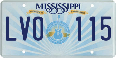 MS license plate LVO115