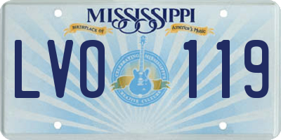 MS license plate LVO119