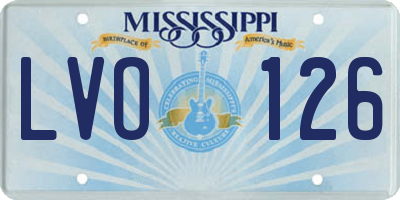 MS license plate LVO126