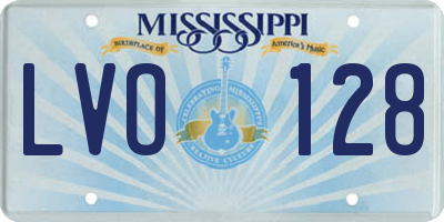MS license plate LVO128