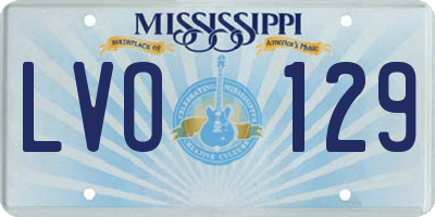 MS license plate LVO129